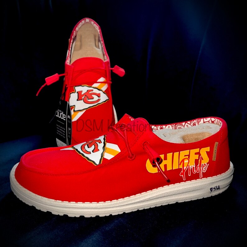 Custom Kansas City Chiefs Themed Hey Dudes - Etsy