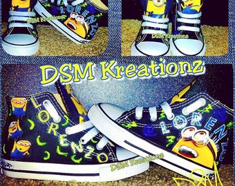 Kids Custom Minions Inspired Converse Shoes