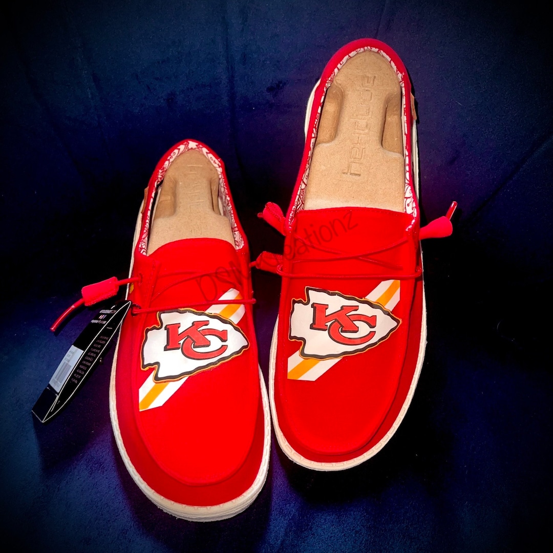 Custom Kansas City Chiefs Themed Hey Dudes - Etsy