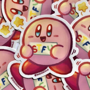 Kirby Meme Sticker 3&quot; | Vinyl Kirby Sticker | Cute Sticker | Video Game Sticker | Funny Sticker