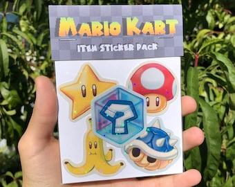 Mario Kart Sticker Pack | Holographic Super Mario Stickers | Mario Kart 8 Stickers | Video Game Stickers
