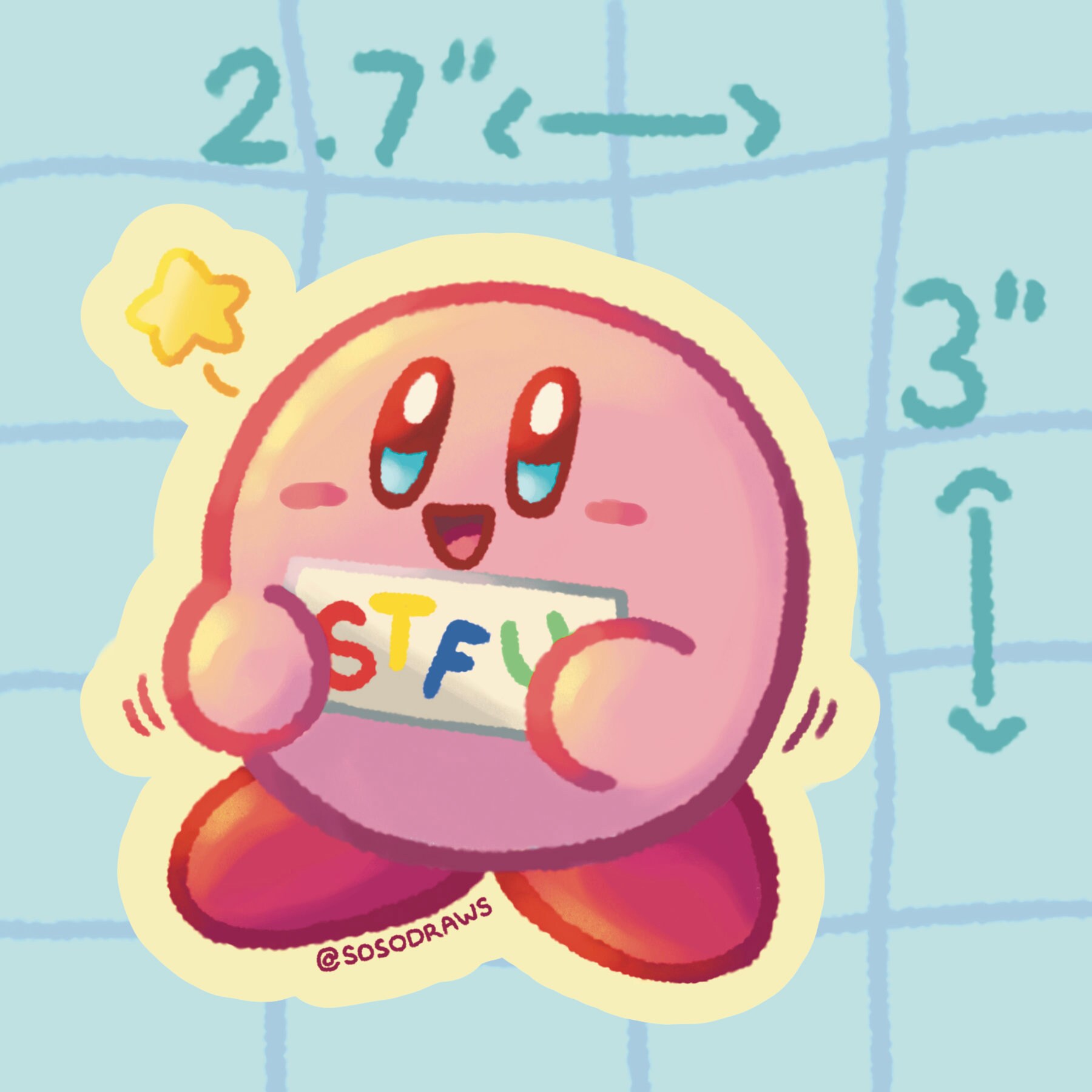 Kirby Meme Sticker 3 Vinyl Kirby Sticker Cute Sticker Video Game ...