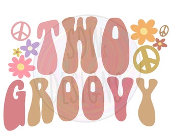 Dos Groovy Segundo cumpleaños PNG