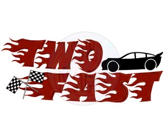 Two Fast Second Birthday Car Theme PNG