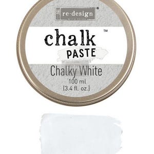 CHALK WHITE Redesign Chalk Paste - Thick paint for Stencils, 3 Dimensional projects -  Mixed Media - Raised Stencil Medium - Fast Ship