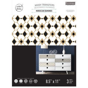 Rub on Transfers for Furniture, Redesign with Prima Decor Transfer, Furniture Transfer, Moroccan Diamonds  Transfer Decals