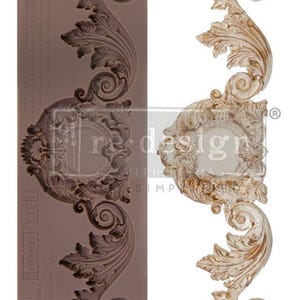 Kacha – Lavish Swirls Mould - Silicone Decor Mould - Redesign with Prima - 10&quot;x3&quot;