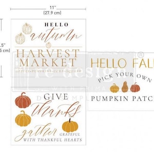 Fall Festive Rub on Transfers for Furniture, Redesign with Prima Decor Transfer, Furniture Transfer