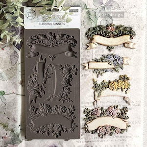 Blooming Baners Mould - Silicone Decor Mould - Redesign with Prima - 5&quot;x10&quot;