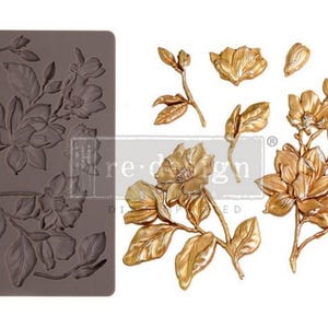 Magnolia Blooms Mould - Silicone Decor Mould - Redesign with Prima - 5&quot;x8&quot;