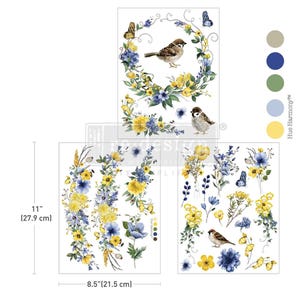 Sunlit Aviary Rub on Transfers for Furniture, Redesign with Prima Decor Transfer, Furniture Transfer
