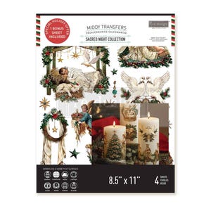 Middy Sacred Night Collection Rub on Transfers for Furniture, Redesign with Prima Decor Transfer, Furniture Transfer - DIY Holiday