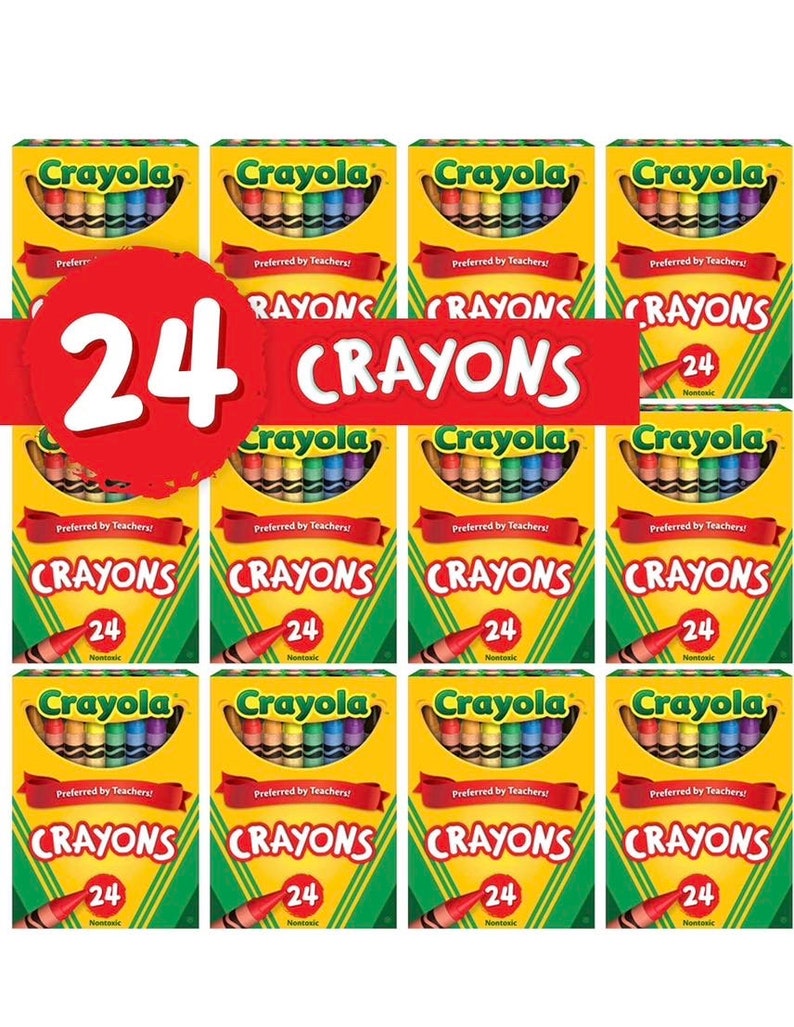 Crayola Crayons Bulk 12 Crayon Packs With 24 Assorted Colors Etsy