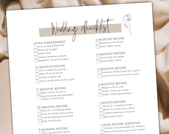 Wedding Checklist Printable | Wedding Planning Pages PDF | Wedding Day Checklist | Wedding Timeline| Wedding Guide Template Instant Download