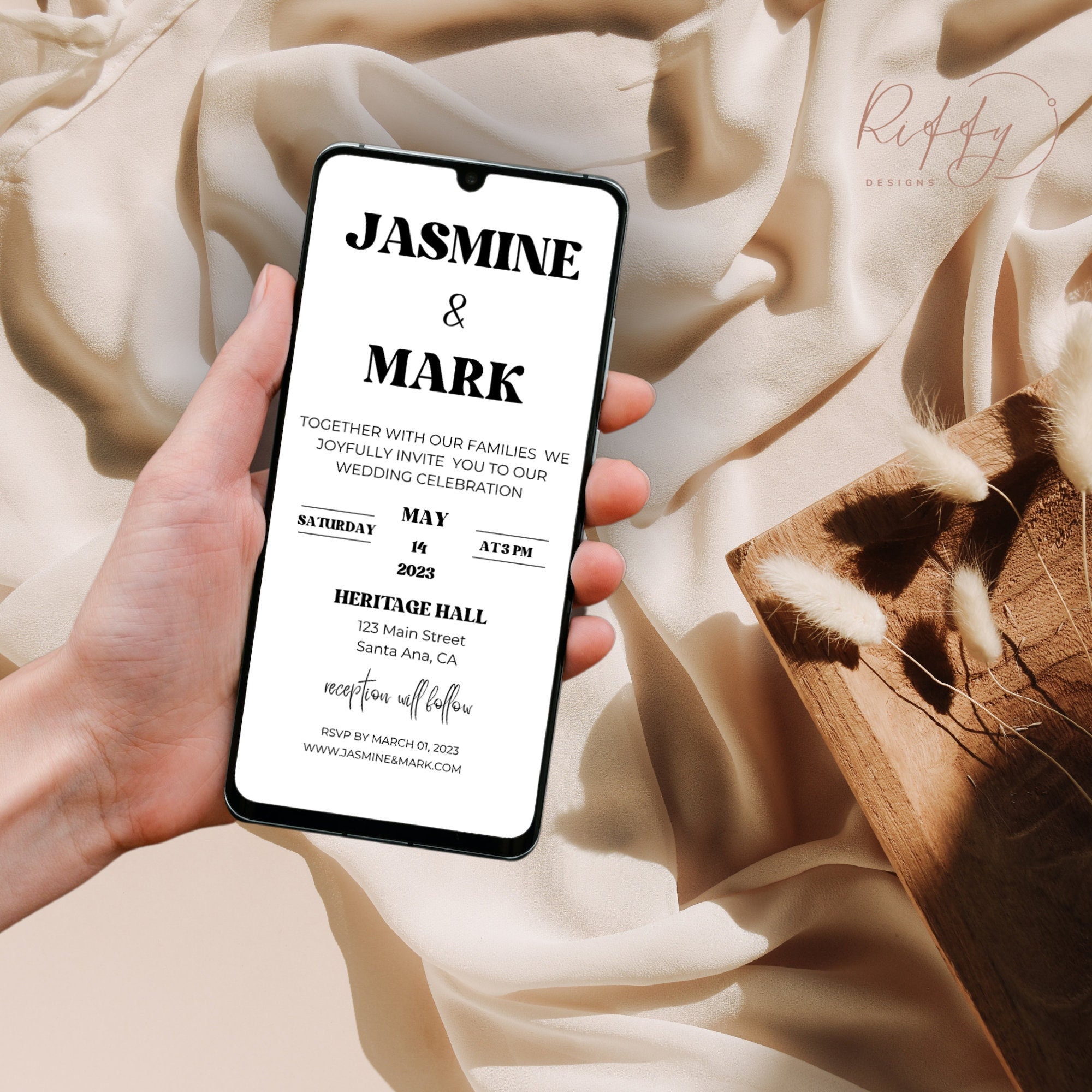 Jasmine Sandal Sex Video - Electronic Wedding Invitation Wedding Text Invitation Card - Etsy