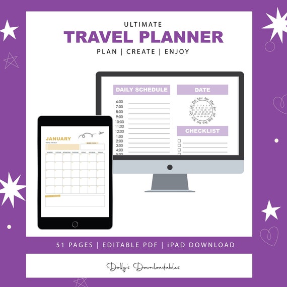 Editable Travel Planner for Goodnotes Travel Itinerary Etsy