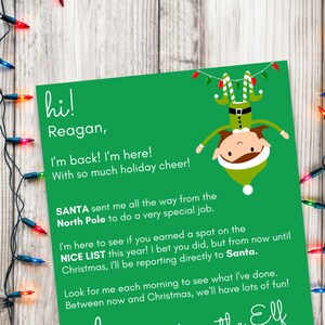 Elf Arrival Letter, Elf Welcome Letter, Elf Printable