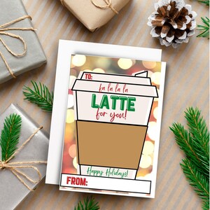 Teacher Gift Card Holder Printable, Teacher Thank You, Christmas Gift Card Holder, Holiday Coffee Gifts, Thanks A Latte