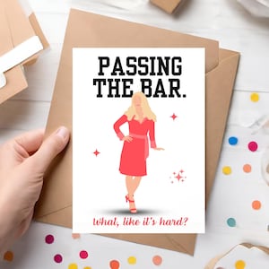 Cartão de Parabéns para Passar no Exame da Ordem, Formando em Direito, Presente para Advogado, Elle Woods, Legally Juris Doctor JD Download Instantâneo
