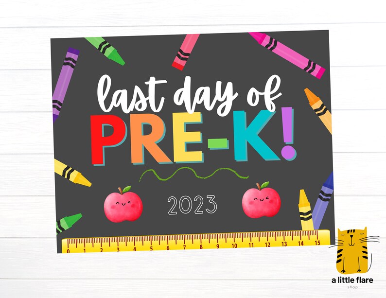 Last day of pre k printable graduation sign graduation etsy