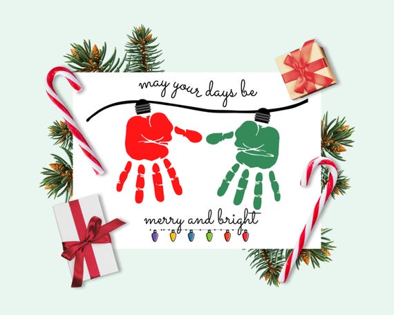 Christmas Handprint Craft, Baby Keepsake Gift, 20+ Templates (PDF & SVG) Instant Download
