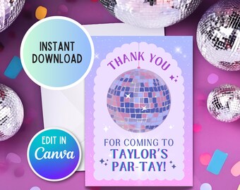 Editable Eras Party Thank You Tag, Printable Favor Gift Tag, TS Inspired Birthday Treat Tag, Birthday Party Goodie Bag Tag, Instant Download