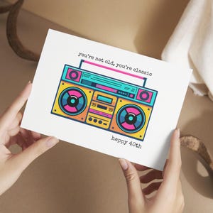 40er Jahre Geburtstagskarte, 80er Jahre Kid, 90er Kids, 90er Throwback, Boombox, Kassette, 1985 Geburtstagskarte, Freundeskarte, Instant Download