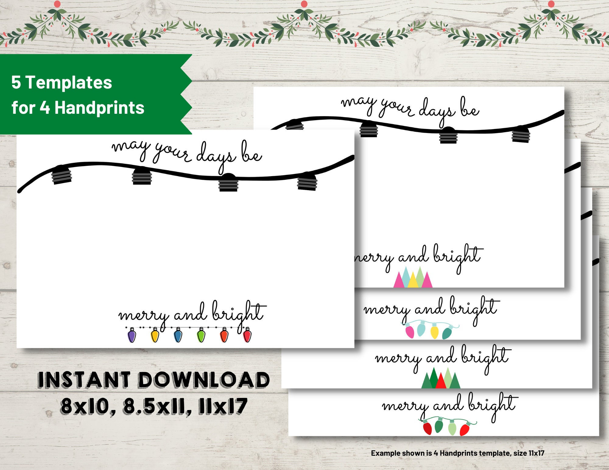 4 Christmas Fingerprint Coasters & Free Gift Tags