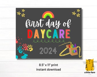 First Day of Daycare Sign, Printable Daycare Sign, Instant Download