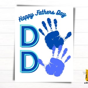 Artesanía con huellas de manos del Día del Padre, Arte con huellas de manos, Regalo de papá, Nuevo papá