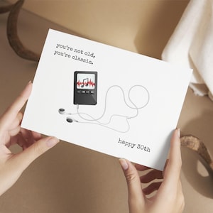 Karta urodzinowa na 30 urodziny, urodzony w latach 90., dzieci z lat 90., powrót do lat 90., odtwarzacz iPod MP3, karta urodzinowa z 1995 r., karta przyjaciela, natychmiastowe pobieranie