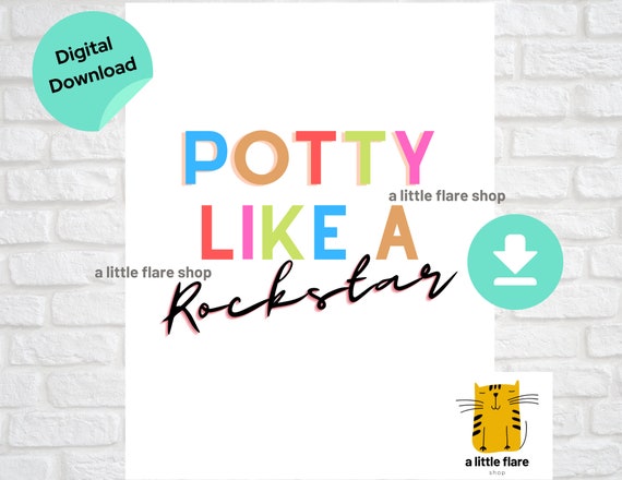 Potty Like a Rockstar Printable Sign Instant Download - Etsy