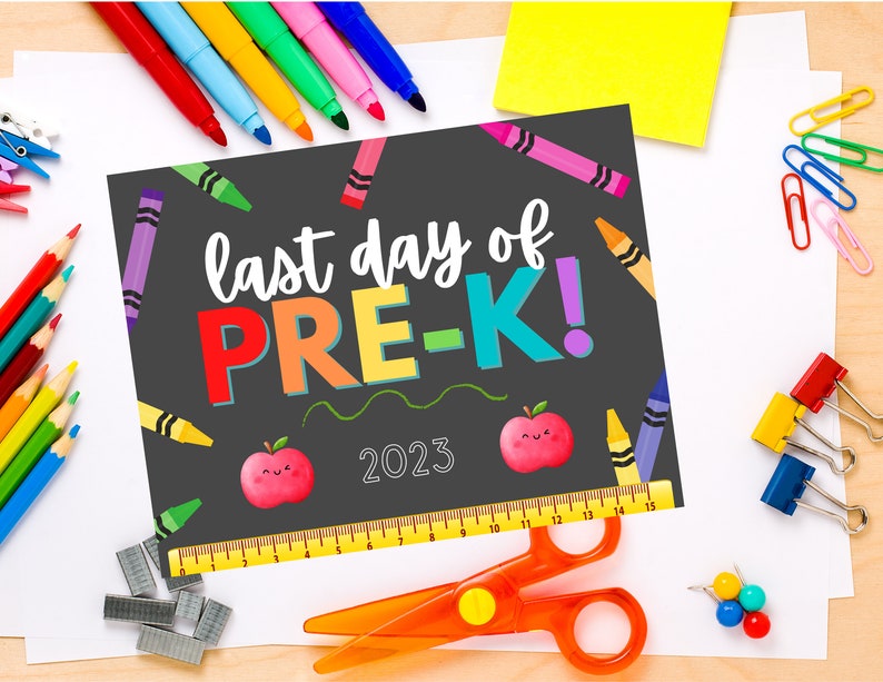 Last Day of Pre K Printable Graduation Sign Graduation - Etsy