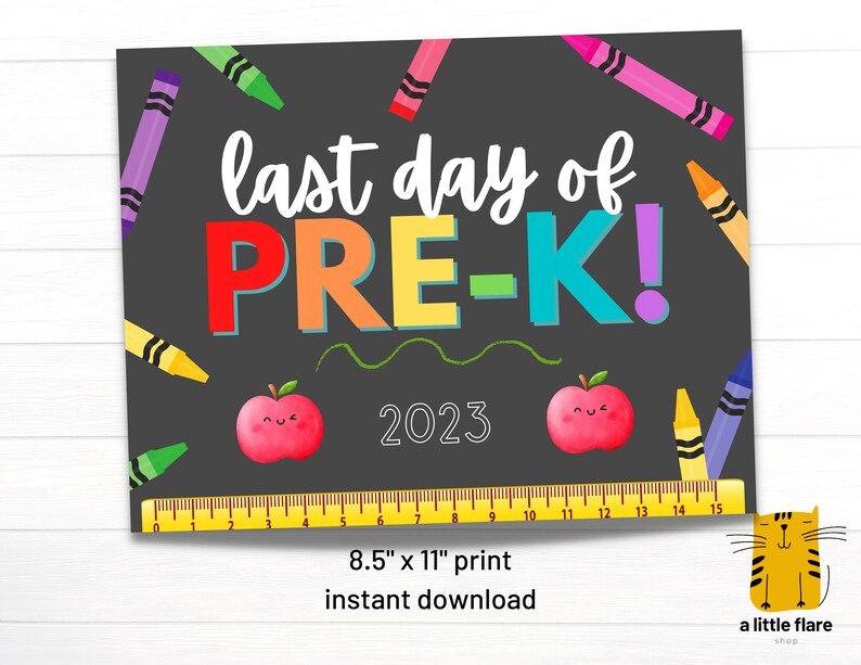 Last Day of Pre K Printable Graduation Sign Graduation - Etsy
