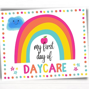 First Day of Daycare, First Day of School Sign Printable, Teacher Back to School Photo Prop, Daycare Forms, Preschool, Instant Download
