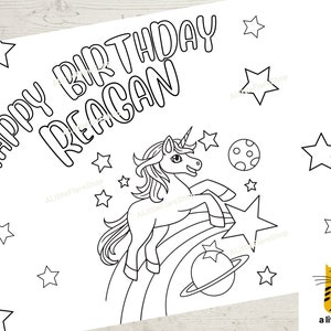 Unicorn Coloring Page Birthday Party Favor Kids Party Activity Game