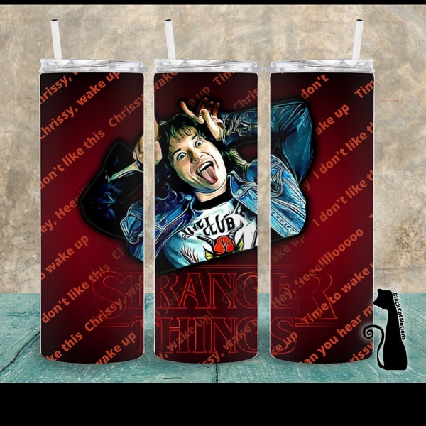 Eddie 20oz Skinny Tumbler Sublimation Designs Stranger Things Inspired Tumbler Tumbler Wrap Digital Download PNG Halloween