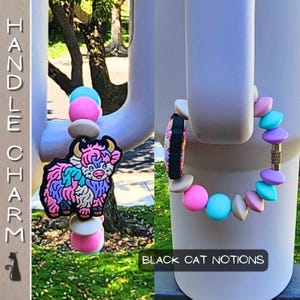 Cup Charm, Highland Cow Handle Charm, Stanley Cup Charm, Stanley Cup Accessories, Tumbler Charm, Highland Cow Cup Charm