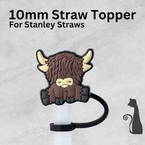 Cow Straw Topper, 10mm Straw Topper, Stanley Straw Topper, Straw Cover, Straw Charm, Straw Cap, Stanley Cup, Highland Cow, Cow Gift