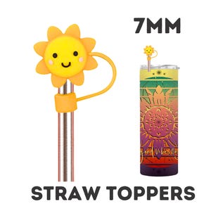 Sun Straw Topper, Straw Cover, Straw Charm, Straw Cap, Straw Topper, Straw Lids, Party Favors, Summer Straw Topper, Not For Stanley Straws