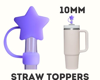 Purple Star Straw Topper: 10mm Stanley Cup Accessory Straw Toppers