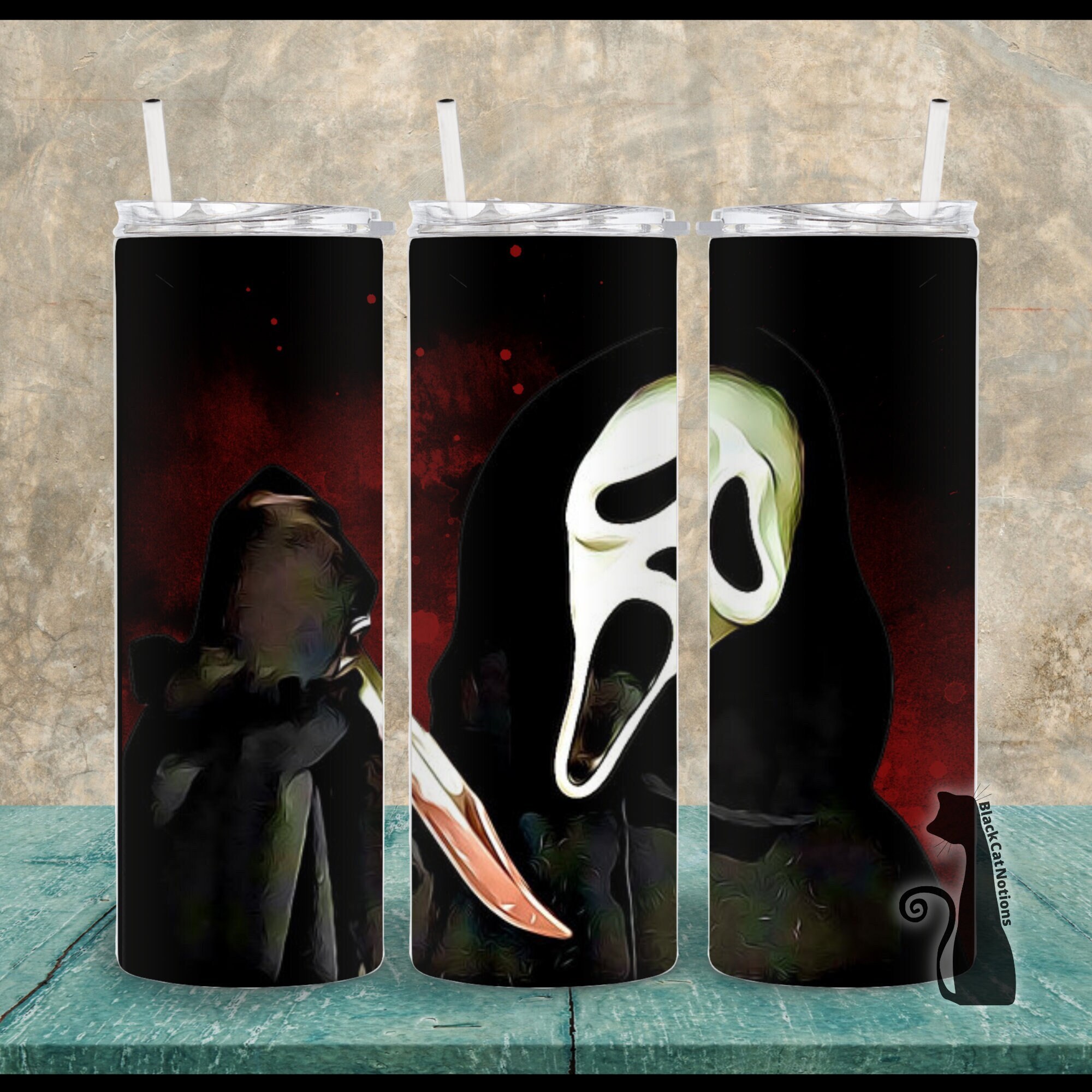 Girly Ghost Face Snowglobe Tumbler, MJ's Handmade