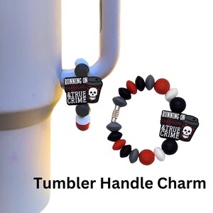 Handmade Tumbler Handle Charm: True Crime Coffee Cup Accessory Crime Shows