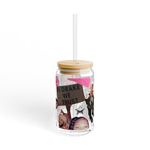 Drake-Inspired Sipper Glass | 16oz | Fun Retro Drinkware, Hip-Hop Lovers Gift, Party Essential, Celebrity Collectible