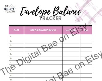 Cash Envelope Tracker: Digital Printable