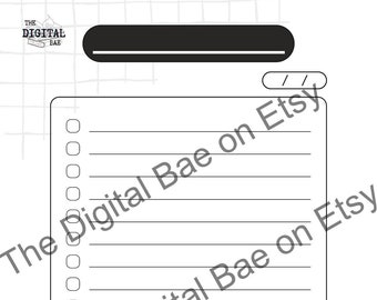 Blank Checklist: Digital Printable