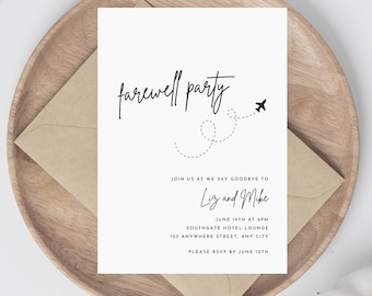 Farewell Party Invitation, Going Away Party, See you later, Moving, Adventure, Instant Download