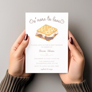 S&#39;more to Love Baby Shower Invitation, S&#39;mores Bar Party, S&#39;more Fun, Gender Neutral, Fall, Instant Download
