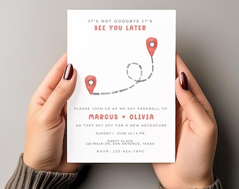 Customizable Going Away Party Invitation, See you Later, Moving Away, Farewell Celebration, Instant Download