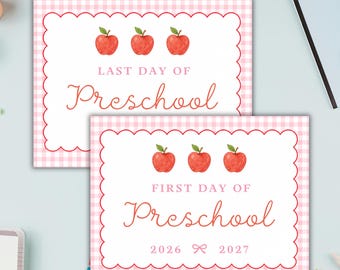 Personalized First & Last Day of School Sign, Canva Template, Back to School Photo Prop, Printable School Sign